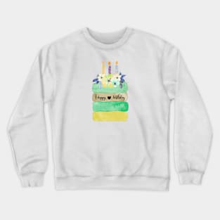 Happy birthday green Cake Crewneck Sweatshirt